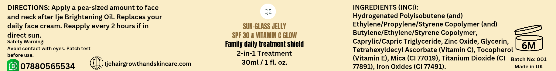 Family Sun-Glass Jelly 2-in-1 Daily Treatment Cream & Sunscreen